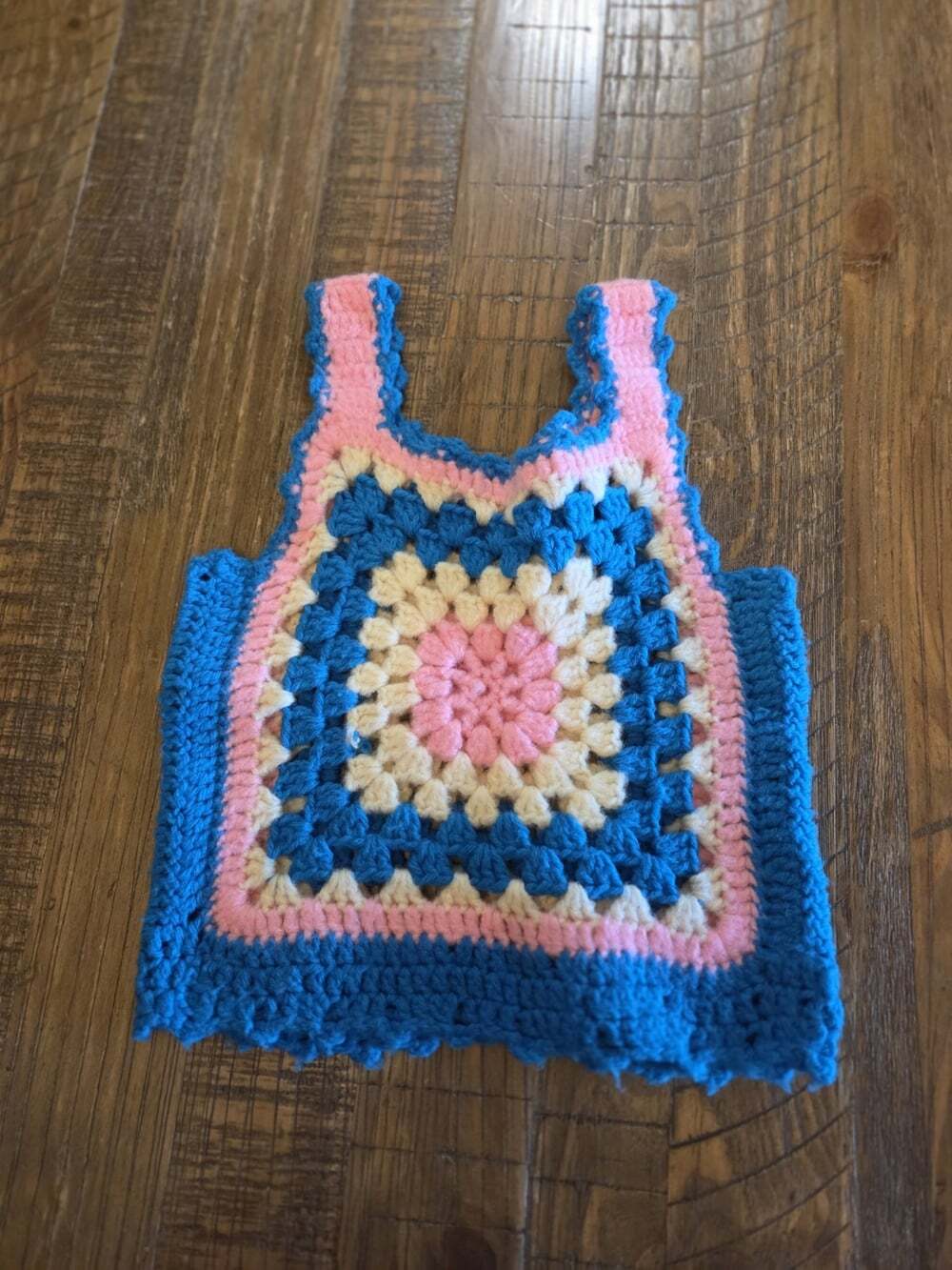 Handmade Crocheted Granny Square Top – Boho Hippie Crop Tank